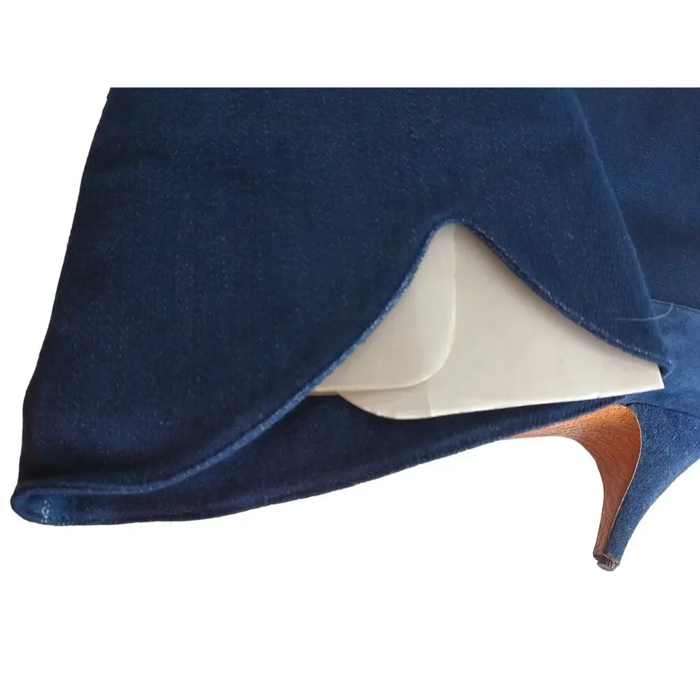Vintage 70s Candie's Denim Western Boots Blue Knee High Size 6.5 New